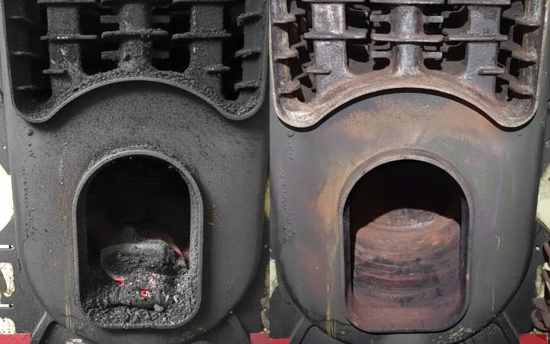 Chaudière fioul avant/après entretien